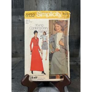 Simplicity 5132 Miss Dress and Jacket Vintage Sewing Pattern